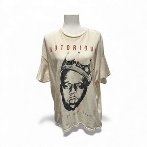 The Notorious B.I.G Tee Shirt Cream Graphic Tee with Iconic Rap Artist